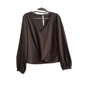 GABRIELLE  UNION by NY.COBlack Long Sleeve Wrap Blouse with long Sleeves Size S